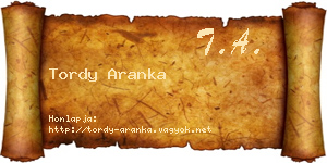 Tordy Aranka névjegykártya