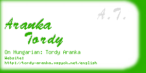 aranka tordy business card